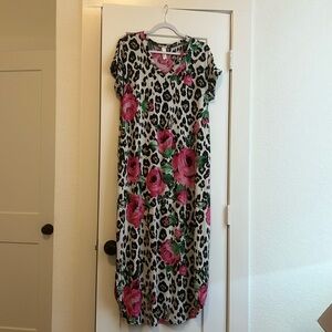 Cheetah Print Dress with Roses